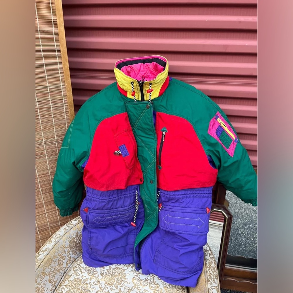 Rare Vintage 80’s 90’s Colorblock J.Gallery L Down Jacket Snow Coat